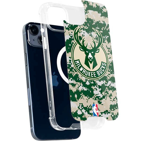 NBA Milwaukee Bucks Camo Digi iPhone 15 Plus MagSafe Case